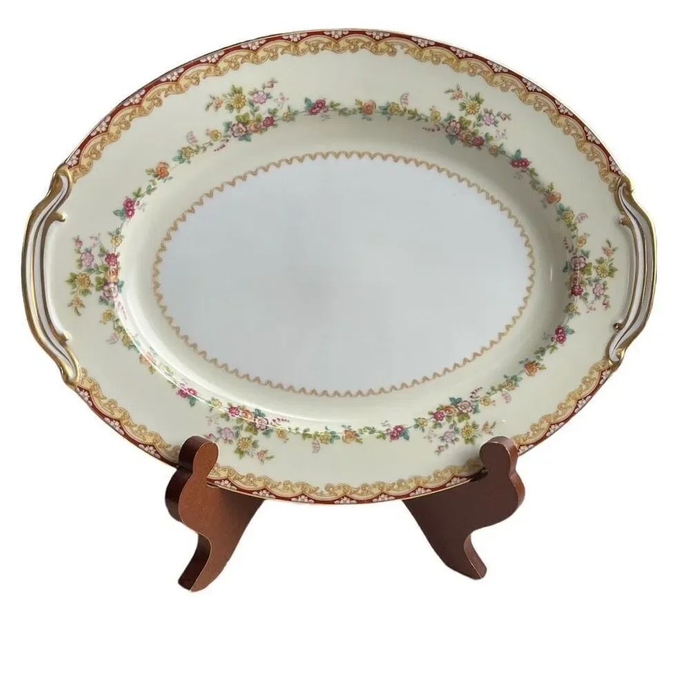 Vintage Noritake China platter 11.5” lug handles #4904 Dimity pattern.